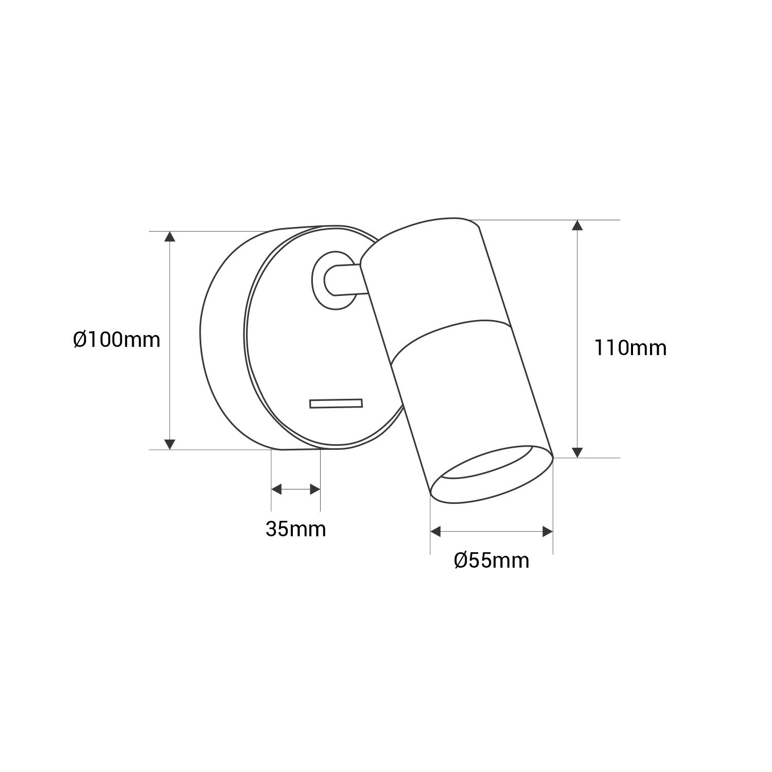 Aplique de pared interior "VILSA" - Orientable - GU10