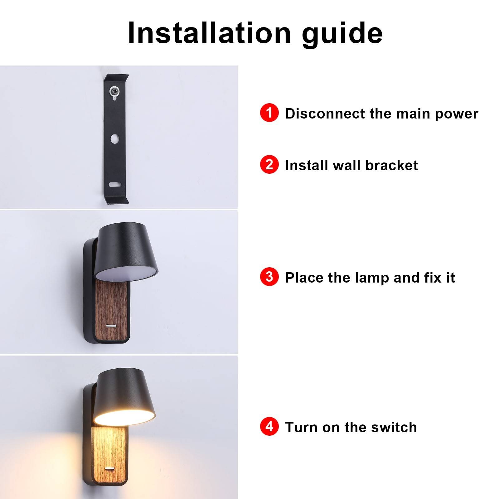 Aplique LED para Dormitorio de Madera rotatorio "KOPPEN" 6W 2700K