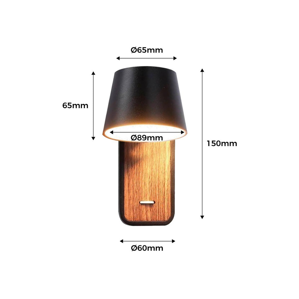 Aplique LED para Dormitorio de Madera rotatorio "KOPPEN" 6W 2700K