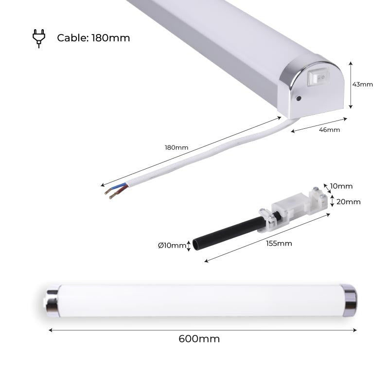 Aplique espejo baño LED - 15W - 60cm