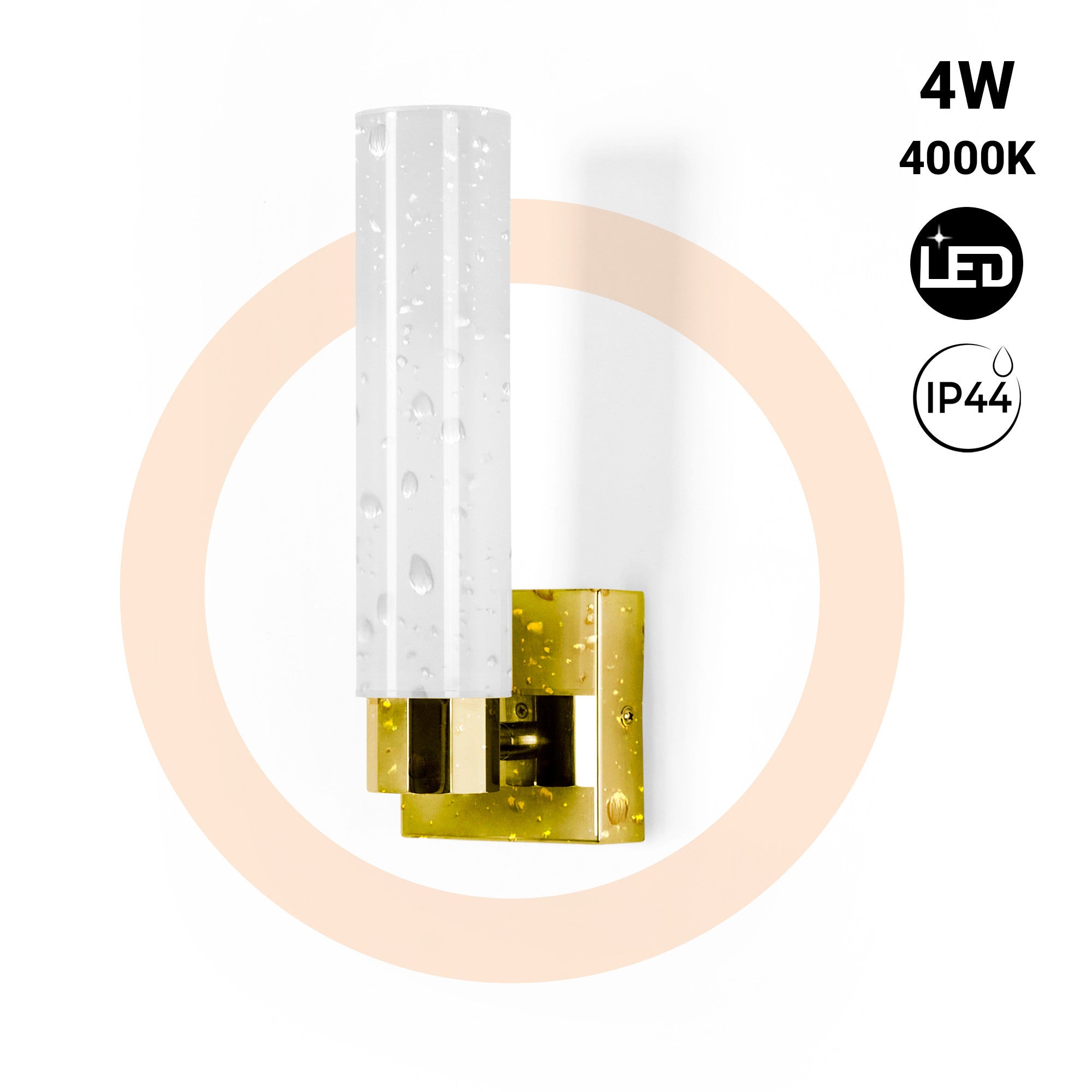 Aplique LED tubular para baño - 4W - 320lm - IP44