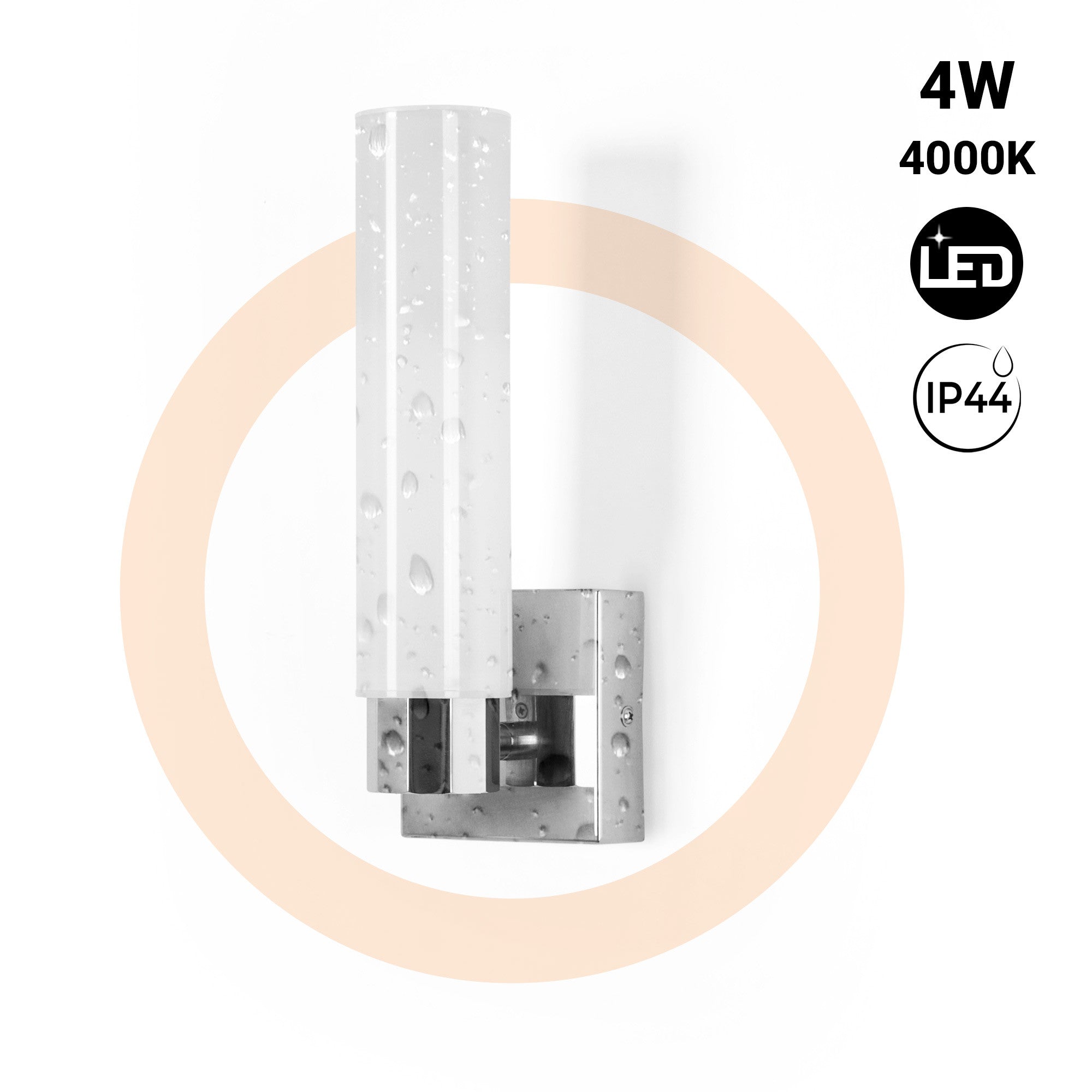 Aplique LED tubular para baño - 4W - 320lm - IP44