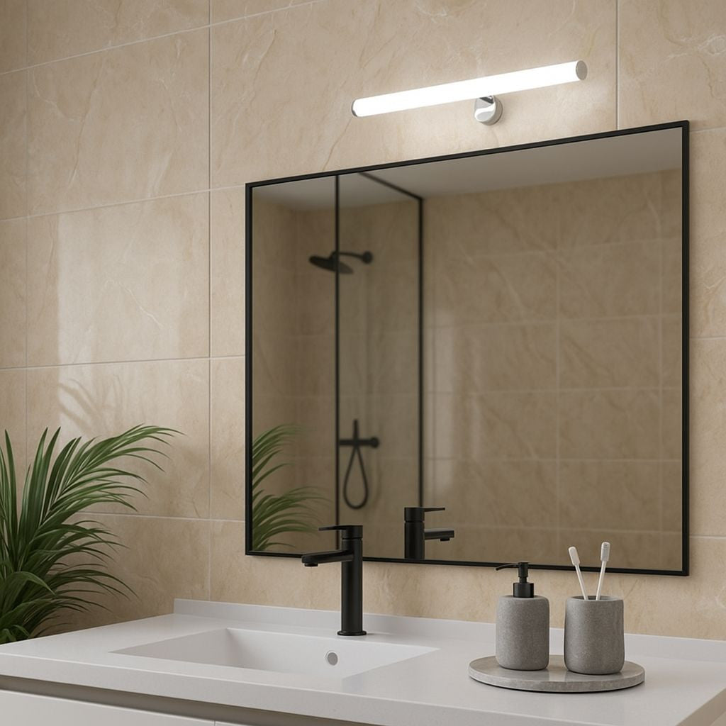 Aplique espejo baño LED tubular - 30cm - 5W | 3 formas de fijación
