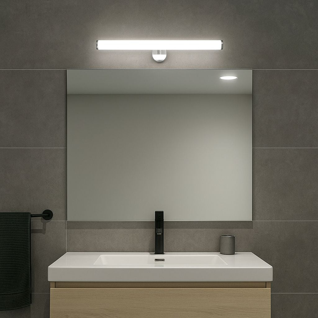Aplique espejo baño LED tubular - 30cm - 5W | 3 formas de fijación