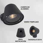 Aplique de pared exterior LED "ALBA" - Bombilla GU10 5W incluida