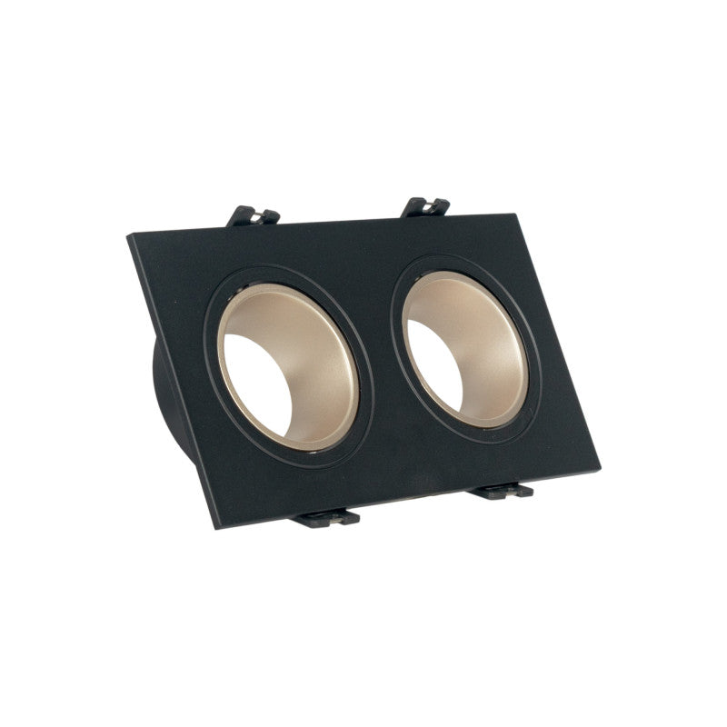 Aro downlight cuadrado basculante doble GU10 / MR16 - Bajo UGR - Corte 75 x 150mm