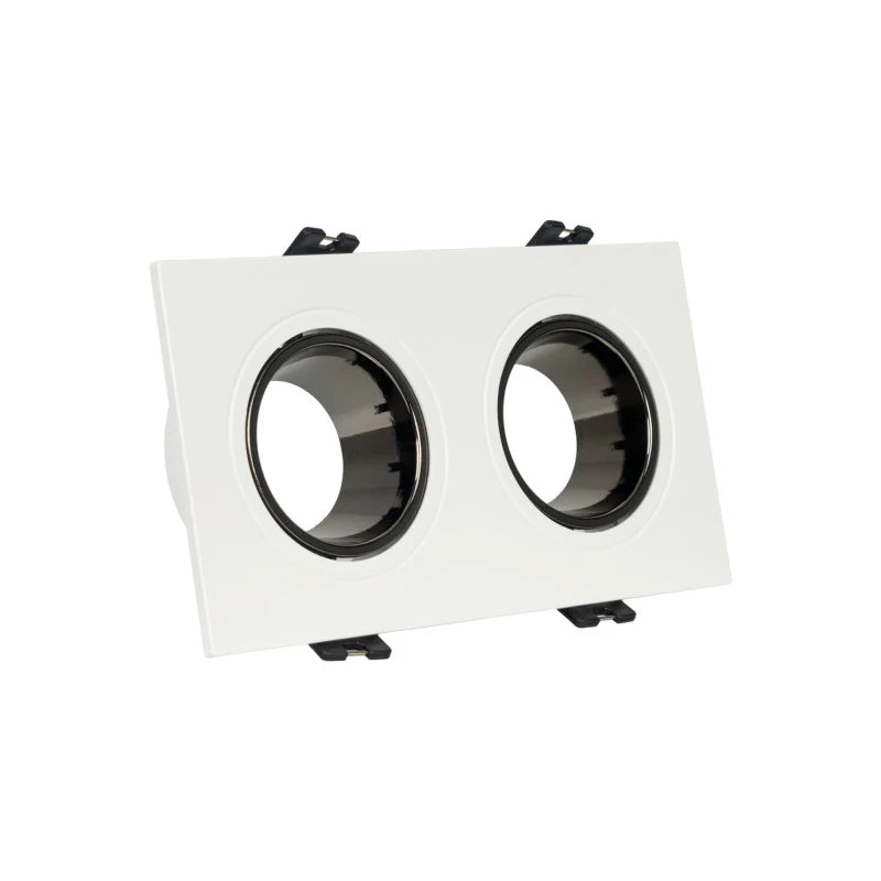 Kit downlight cuadrado basculante doble Bajo UGR + Portalámpara + Bombilla GU10