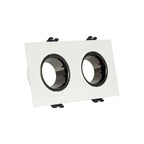 Kit downlight cuadrado basculante doble Bajo UGR + Portalámpara + Bombilla GU10
