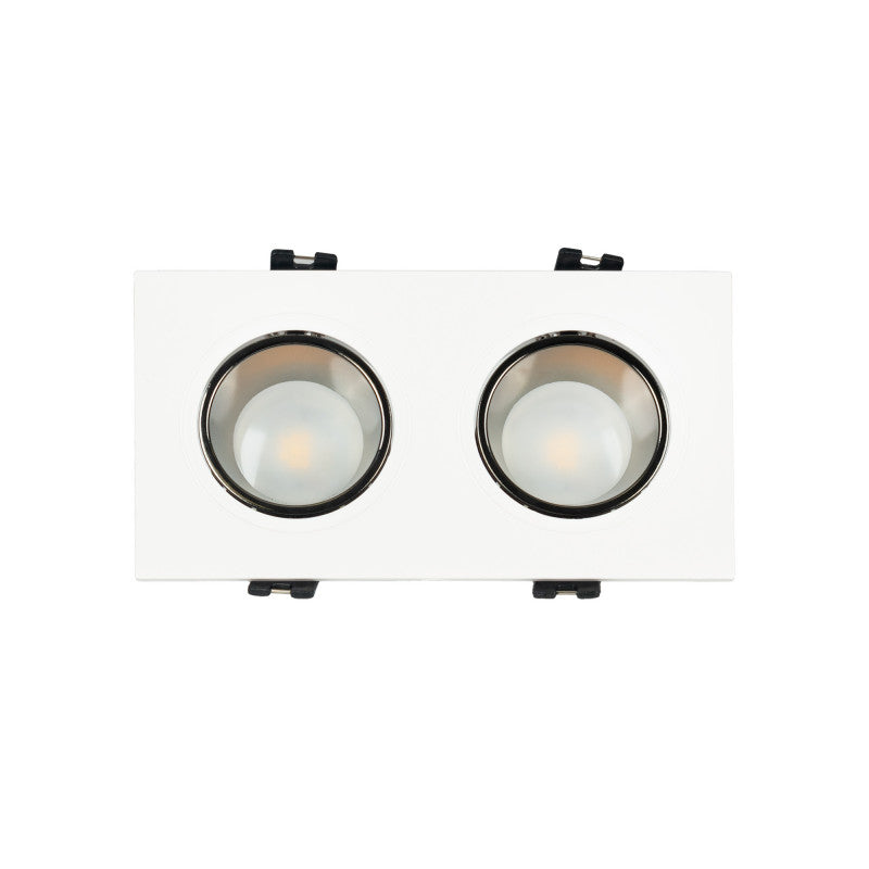 Aro downlight cuadrado basculante doble GU10 / MR16 - Bajo UGR - Corte 75 x 150mm