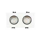 Aro downlight cuadrado basculante doble GU10 / MR16 - Bajo UGR - Corte 75 x 150mm