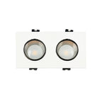 Kit downlight cuadrado basculante doble Bajo UGR + Portalámpara + Bombilla GU10