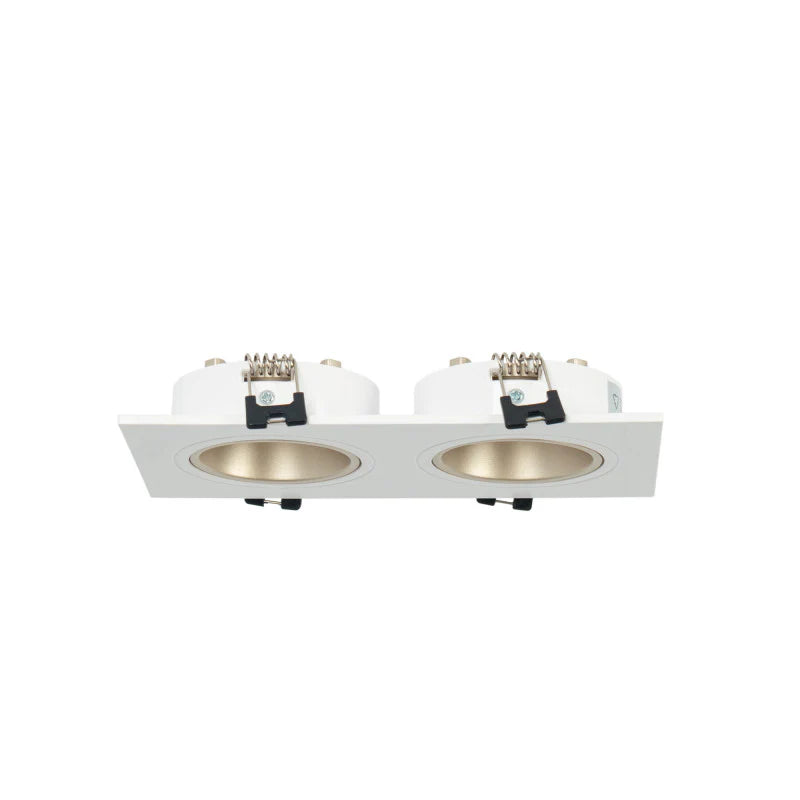 Kit downlight cuadrado basculante doble Bajo UGR + Portalámpara + Bombilla GU10