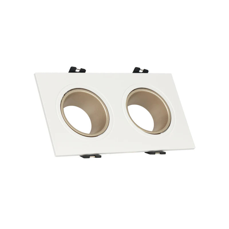 Kit downlight cuadrado basculante doble Bajo UGR + Portalámpara + Bombilla GU10