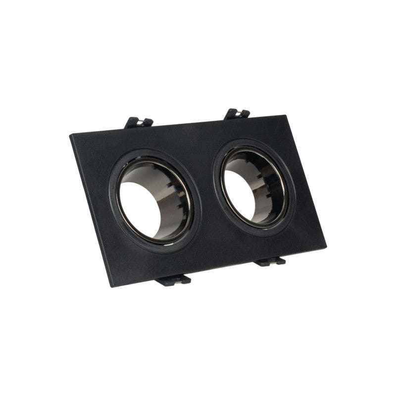 Aro downlight cuadrado basculante doble GU10 / MR16 - Bajo UGR - Corte 75 x 150mm