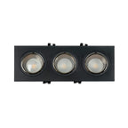 Aro downlight cuadrado basculante triple GU10 / MR16 - Bajo UGR - Corte 75 x 235mm