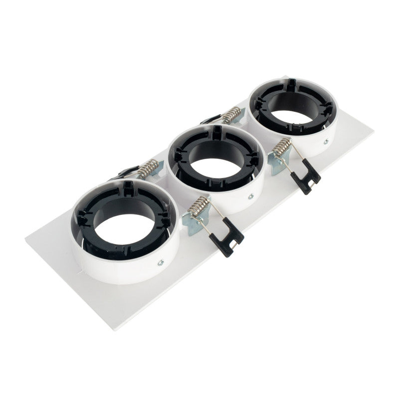 Aro downlight cuadrado basculante triple GU10 / MR16 - Bajo UGR - Corte 75 x 235mm