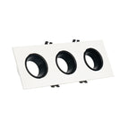 Aro downlight cuadrado basculante triple GU10 / MR16 - Bajo UGR - Corte 75 x 235mm