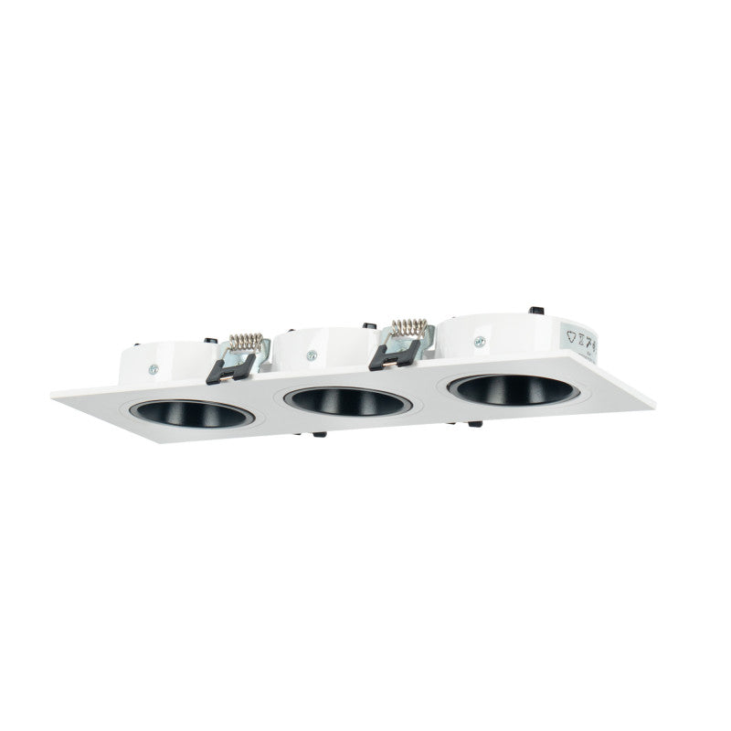 Aro downlight cuadrado basculante triple GU10 / MR16 - Bajo UGR - Corte 75 x 235mm