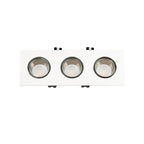 Aro downlight cuadrado basculante triple GU10 / MR16 - Bajo UGR - Corte 75 x 235mm