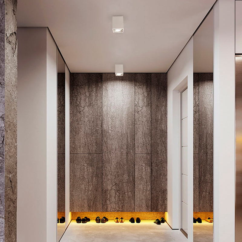 Aplique de techo cuadrado de policarbonato - Orientable - GU10