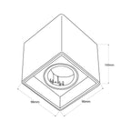 Aplique de techo cuadrado de policarbonato - Orientable - GU10