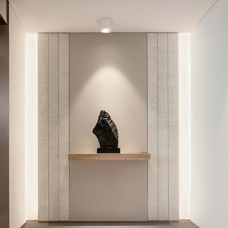 Aplique de techo cuadrado de policarbonato - Orientable - GU10