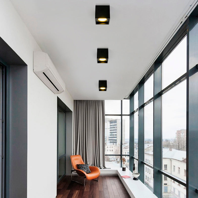 Aplique de techo cuadrado de policarbonato - Orientable - GU10