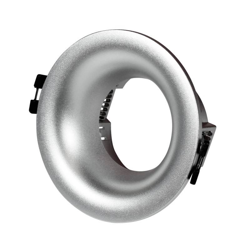 Kit aro downlight circular para bombilla GU10 + Portalámparas + Bombilla GU10