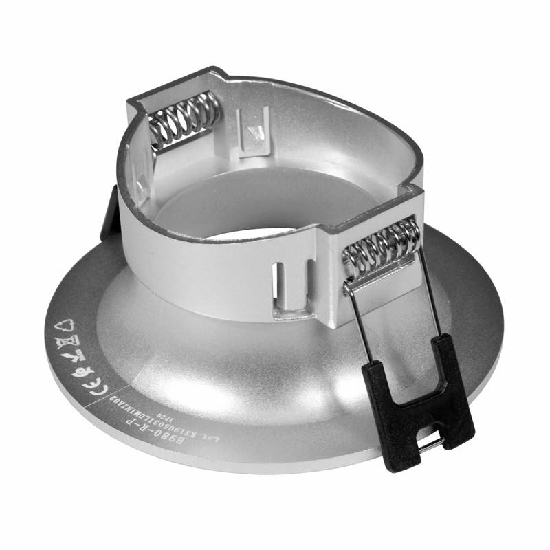 Kit aro downlight circular para bombilla GU10 + Portalámparas + Bombilla GU10