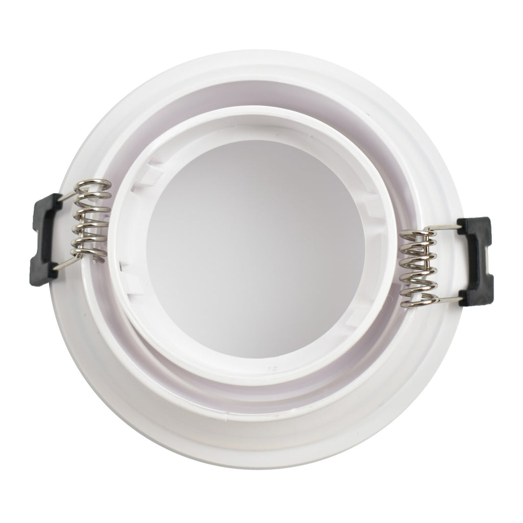 Aro downlight estanco circular para bombilla GU10 / MR16 - Difusor opal - Corte Ø 75-80 mm - IP54