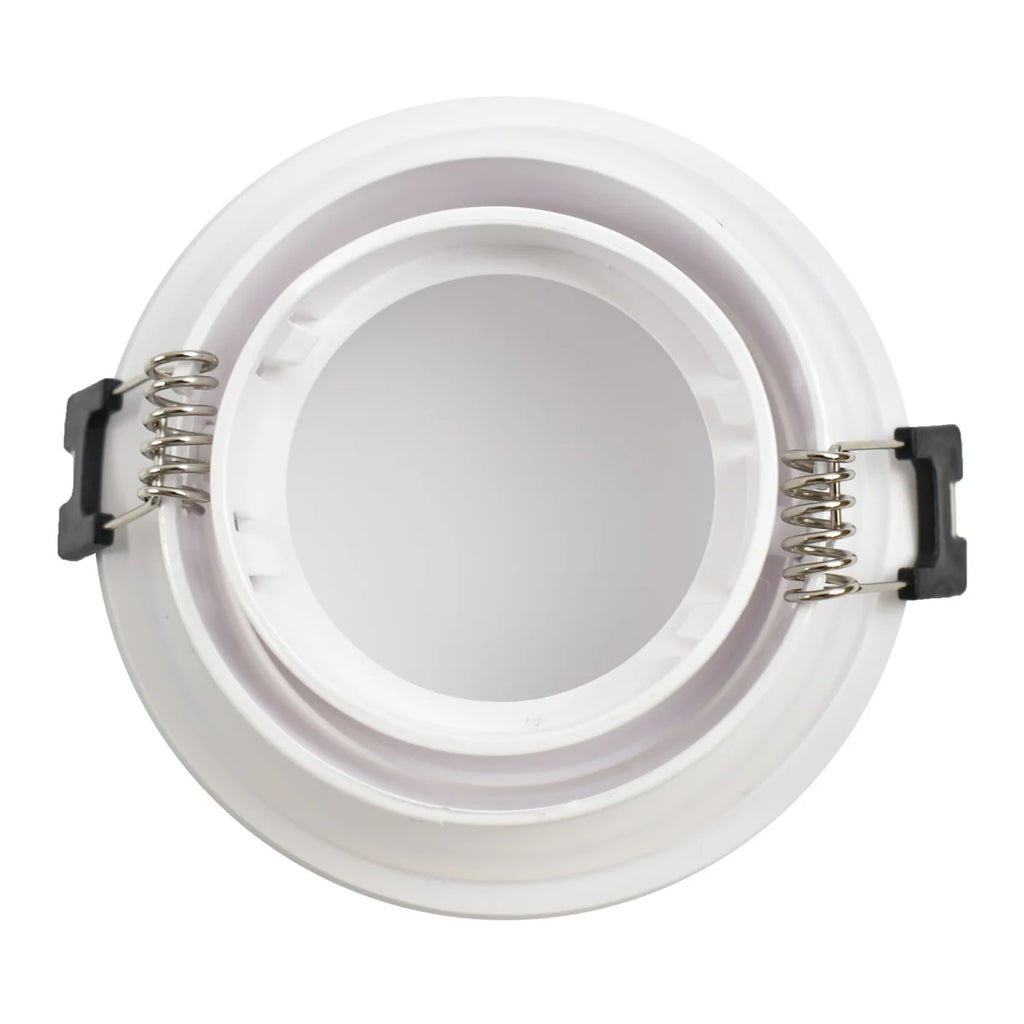 Kit Spot LED de Embutir Redondo Estanco IP54 GU10 + Portalámpara + Bombilla GU10 - Difusor opal - Corte Ø 75-80 mm