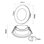 Aro downlight estanco circular para bombilla GU10 / MR16 - Difusor opal - Corte Ø 75-80 mm - IP54