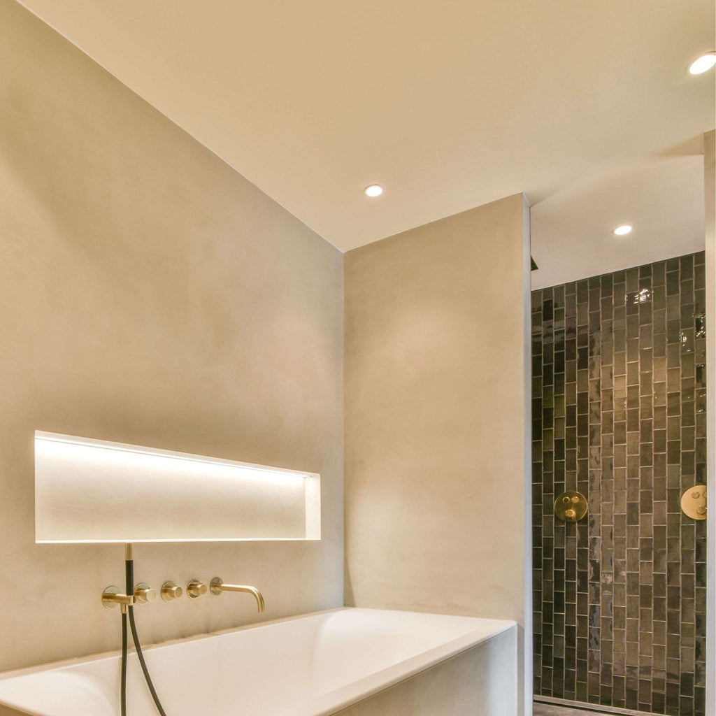 Aro downlight estanco circular para bombilla GU10 / MR16 - Difusor opal - Corte Ø 75-80 mm - IP54