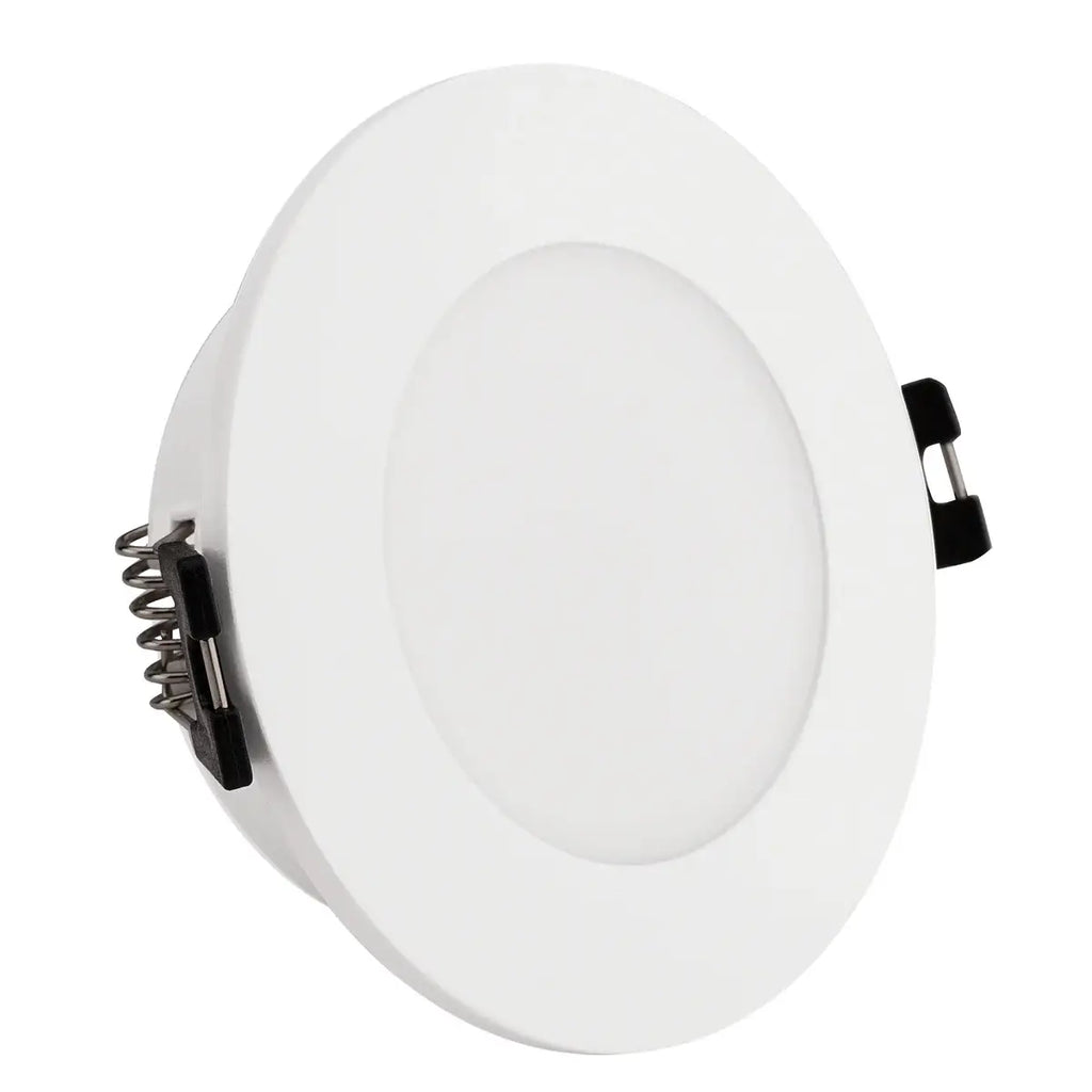 Kit Spot LED de Embutir Redondo Estanco IP54 GU10 + Portalámpara + Bombilla GU10 - Difusor opal - Corte Ø 75-80 mm