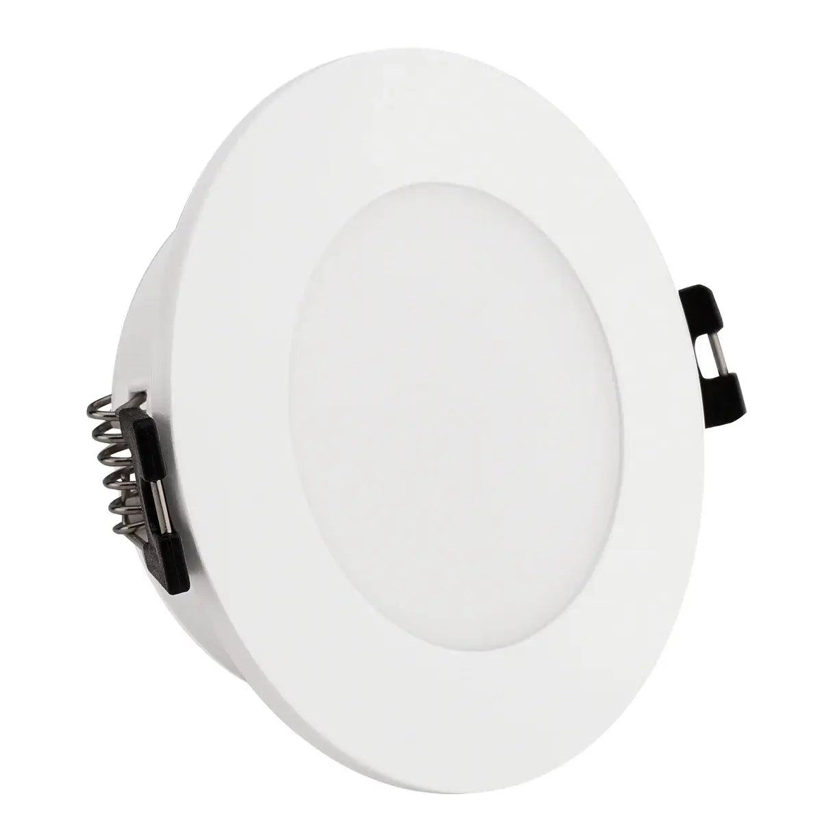 Kit Spot LED de Embutir Redondo Estanco IP54 GU10 + Portalámpara + Bombilla GU10 - Difusor opal - Corte Ø 75-80 mm