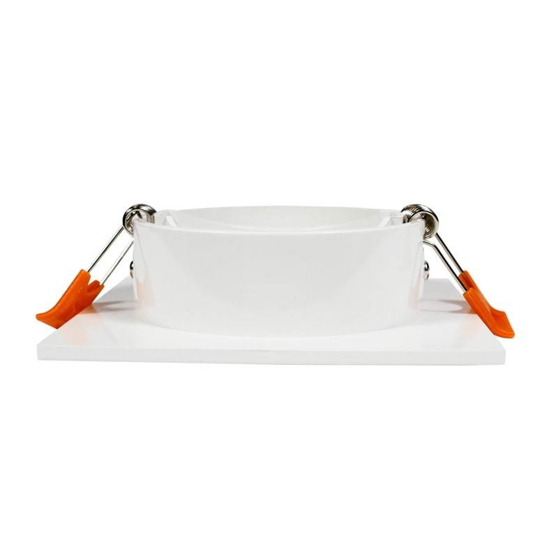 Spot cuadrado basculante de embutir para lámpara GU10/MR16 - Corte Ø75mm