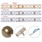 Tira LED 24V DC - 18W/m - Monocolor - 10mm - IP20 - Rollo 5 metros - 120ch/m