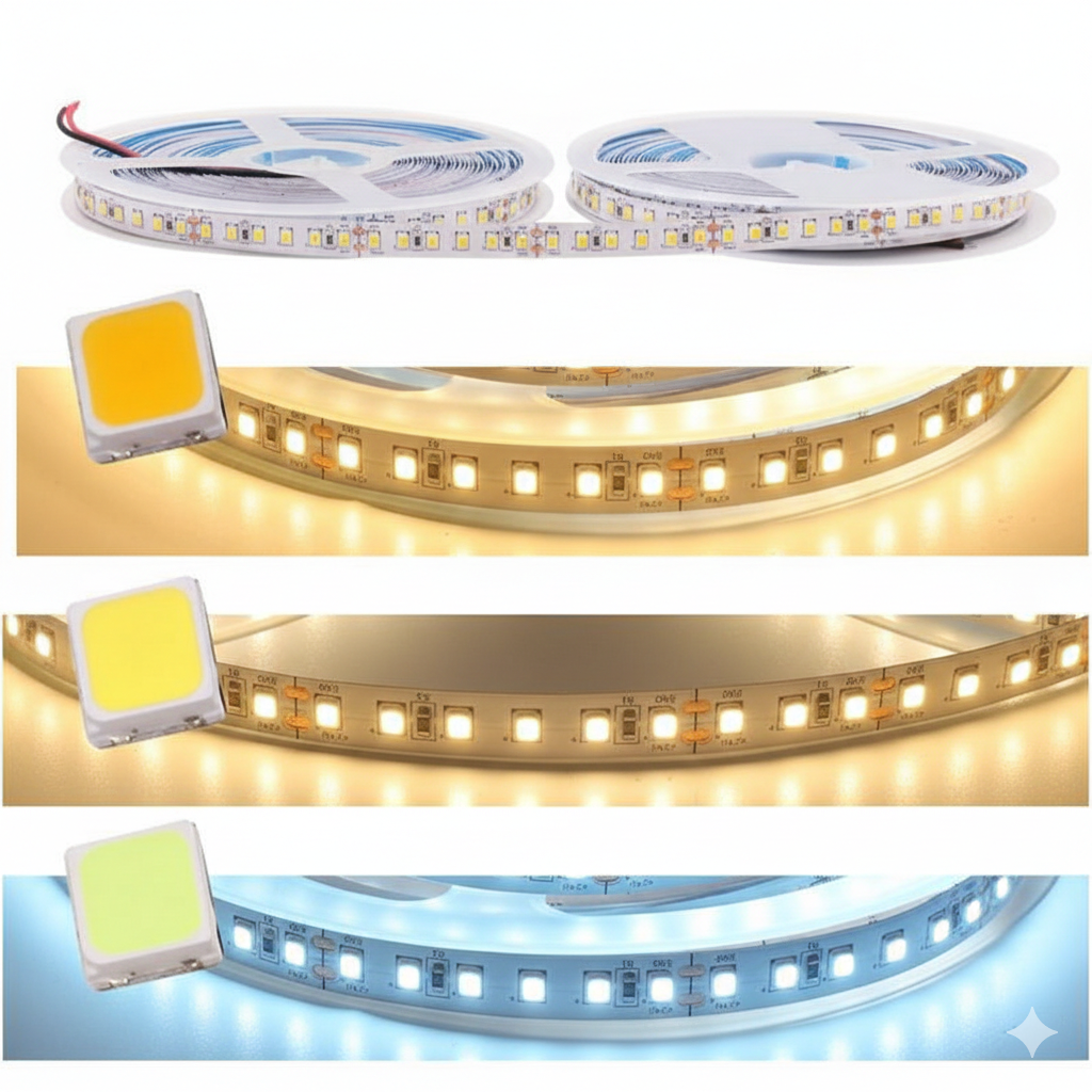 Tira LED 24V DC - 18W/m - Monocolor - 10mm - IP20 - Rollo 5 metros - 120ch/m