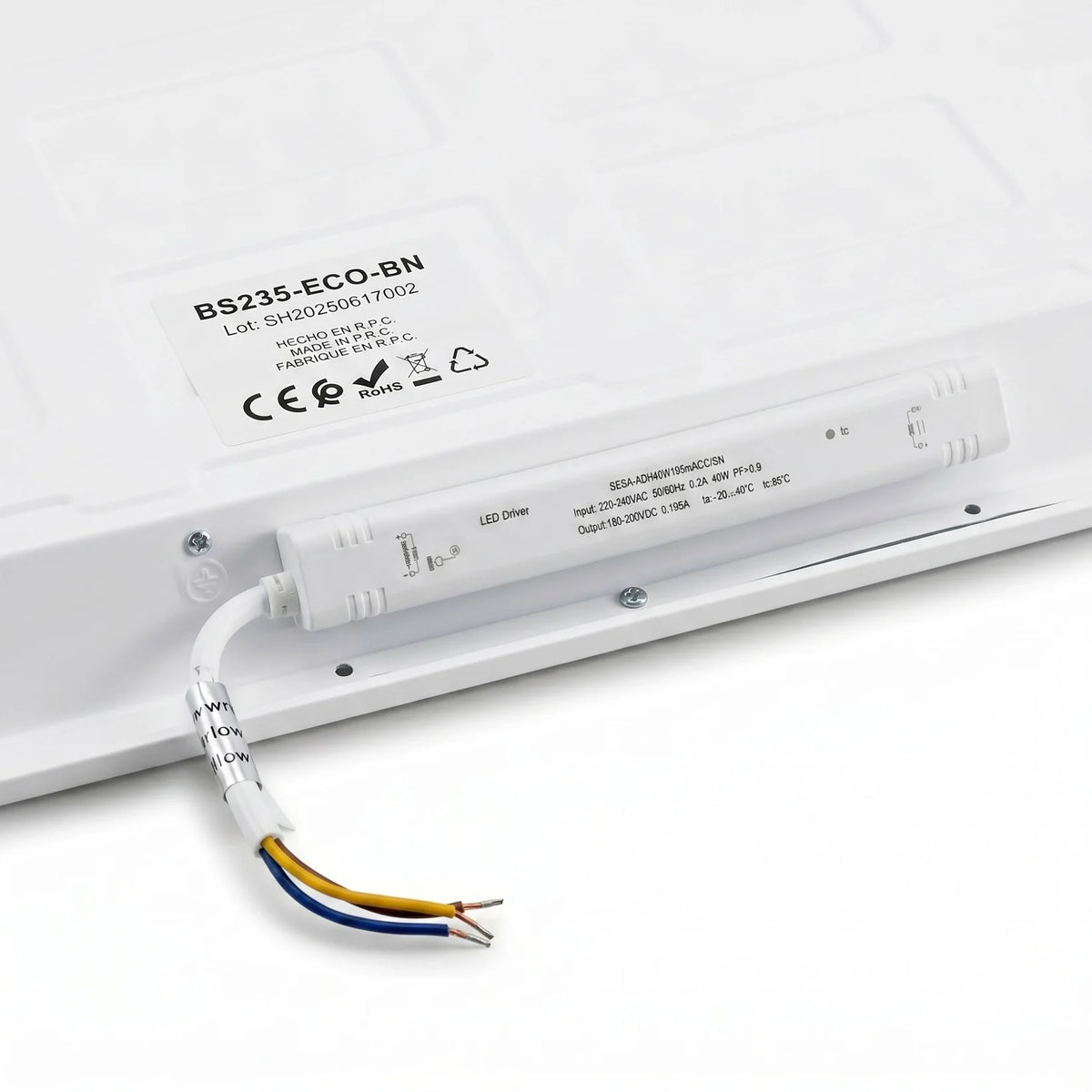 Panel LED empotrable Backlit 60x60cm - 40W - 100lm/W - Driver flicker free - UGR19 - IP40