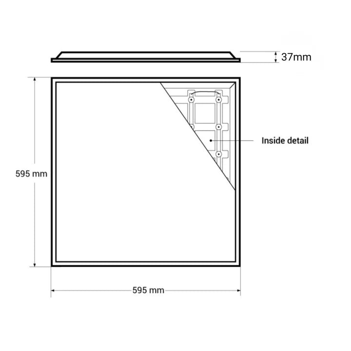 Panel LED empotrable Backlit 60x60cm - 40W - 100lm/W - Driver flicker free - UGR19 - IP40