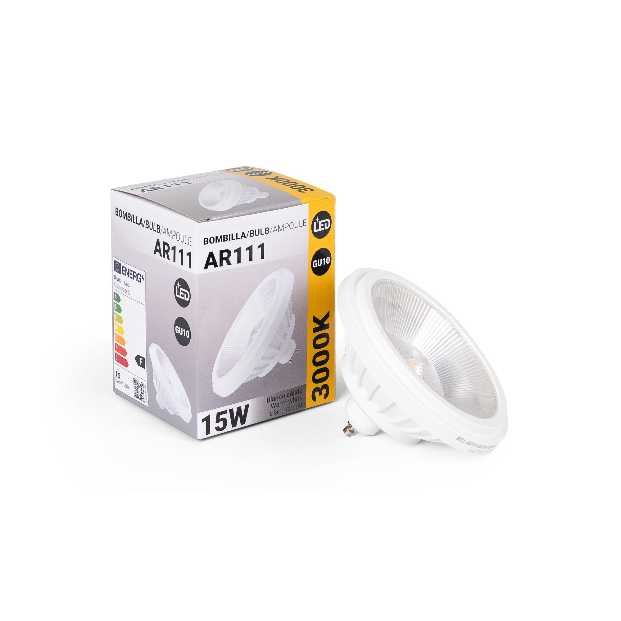 Bombilla LED AR111 GU10 - 15W - CRI 85
