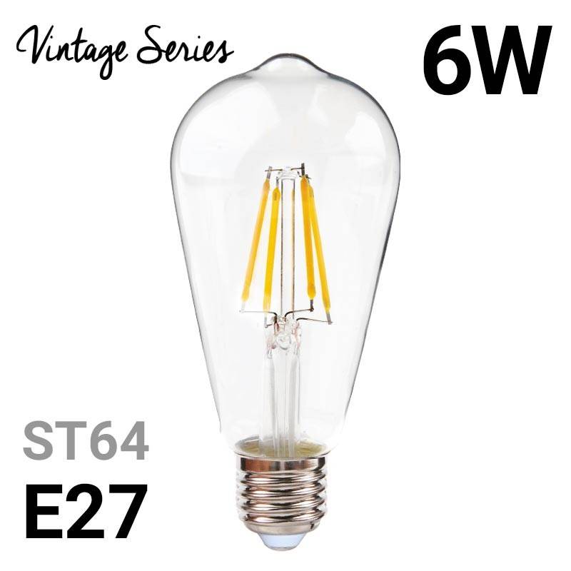 Bombilla LED Vintage Filamento - E27 ST64 - 6W