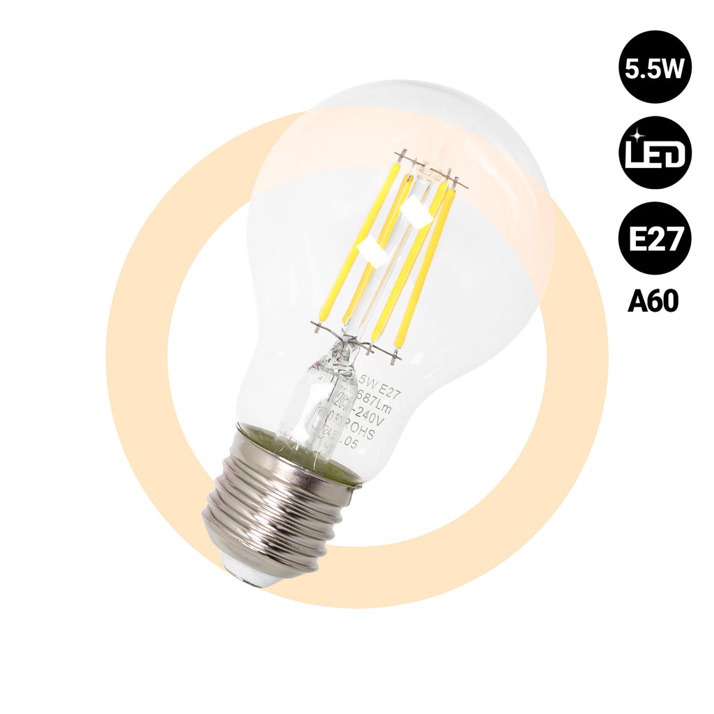 Bombilla LED filamento E27 A60 - 5,5W