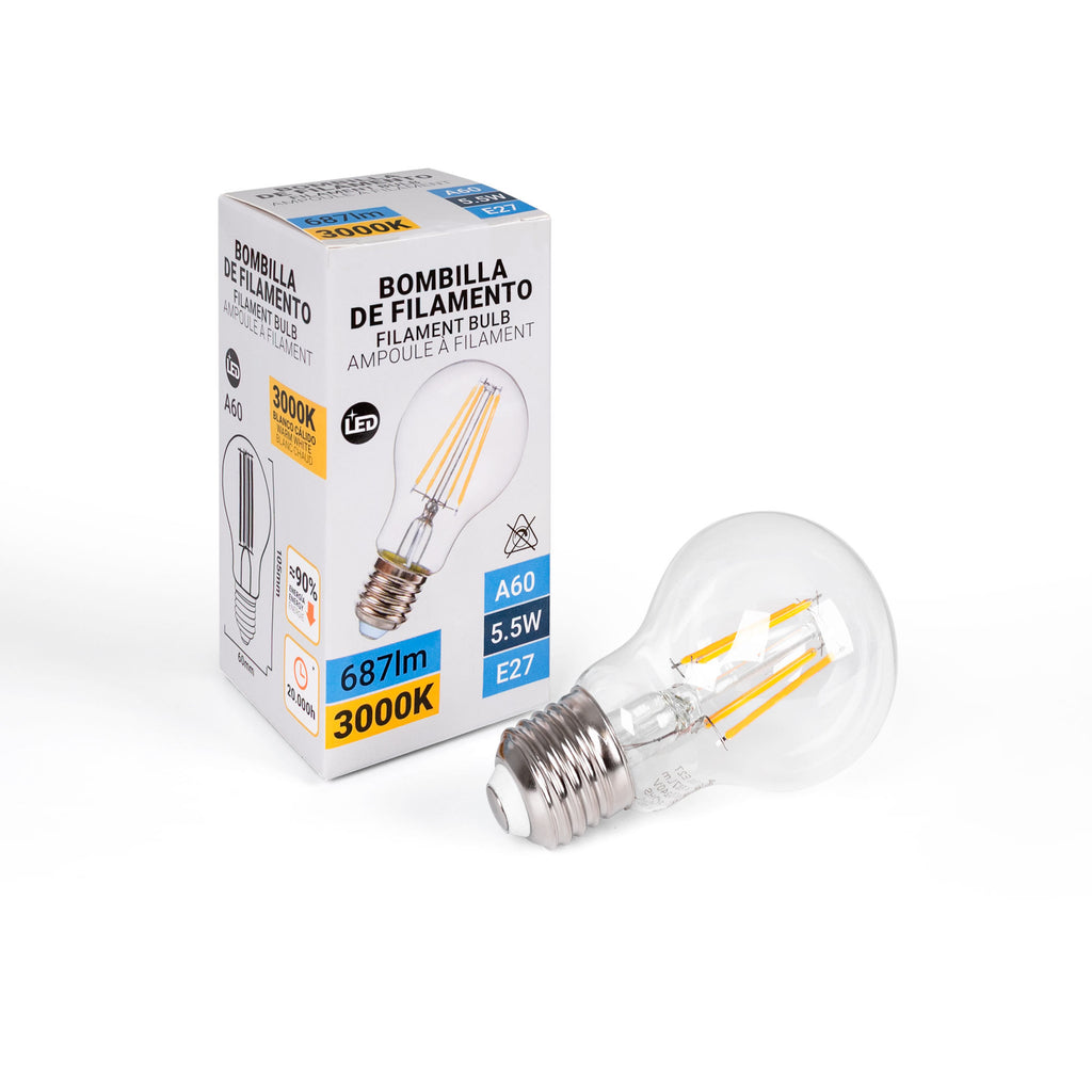 Bombilla LED filamento E27 A60 - 5,5W