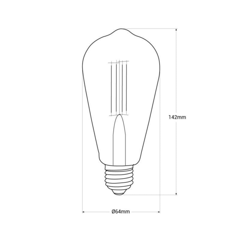 Bombilla LED Vintage Filamento - E27 ST64 - 6W - Regulable