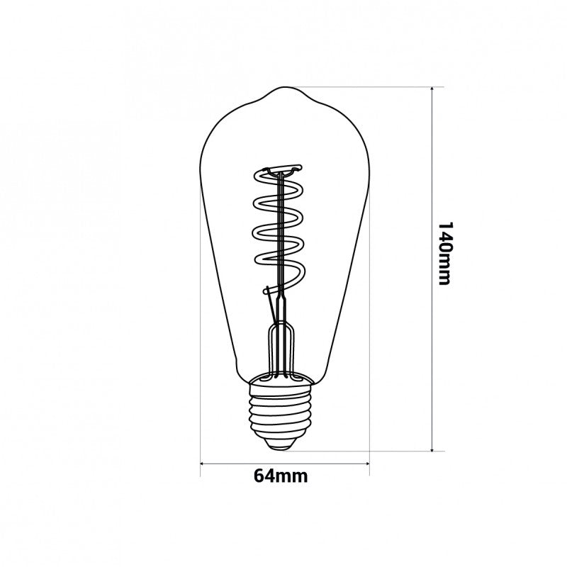 Bombilla LED filamento Edison E27 ST64 - 4W