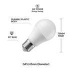 Bombilla LED E27 G45 esférica - 4.5W