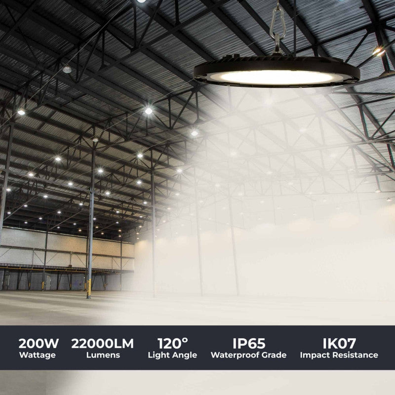 Campana LED industrial - 200W - IP65 - 110lm/W - 5 años de garantía