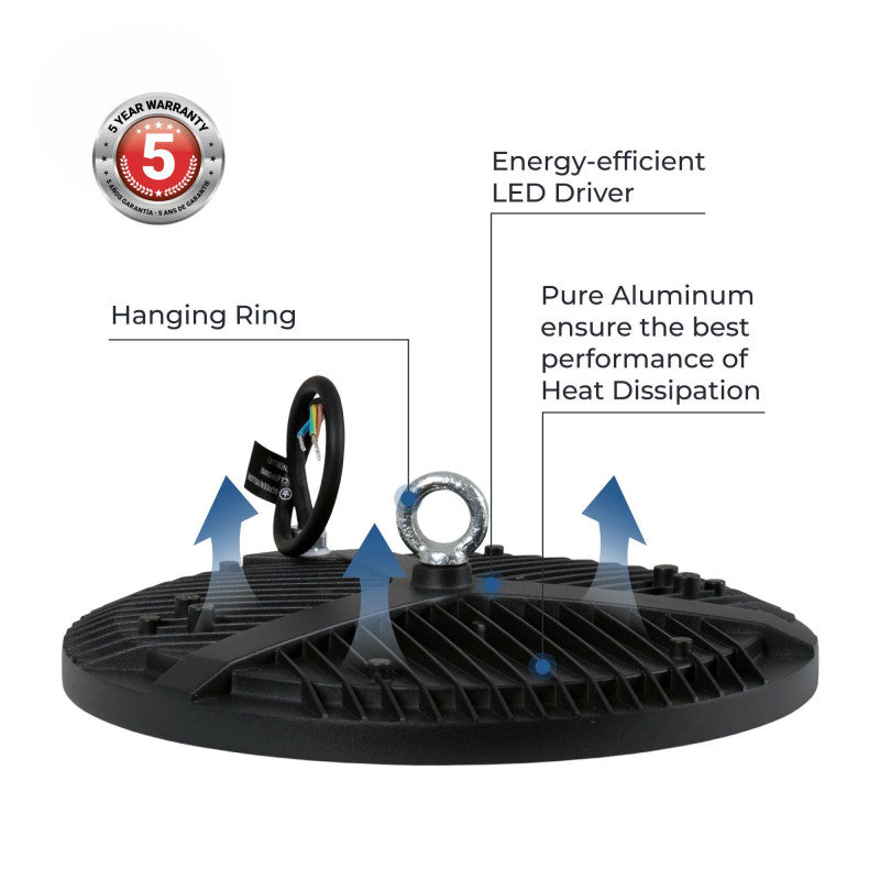 Campana LED industrial - 200W - IP65 - 110lm/W - 5 años de garantía