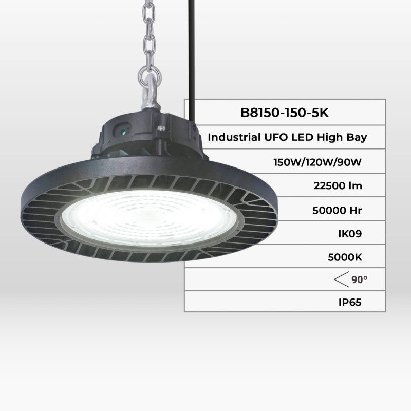 Campana LED industrial - 150W - PHILIPS Lumileds - Driver LIFUD - 5000K - IP65 - 7 años garantía